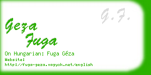 geza fuga business card